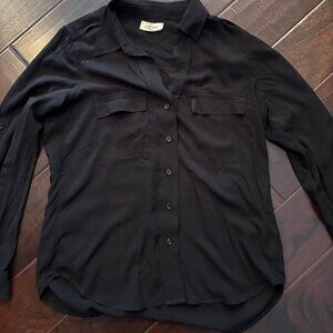 L’agence Button Down Blouse in Black Size Small